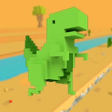 Chrome T-Rex Dinosaur Game 3D - elgooG