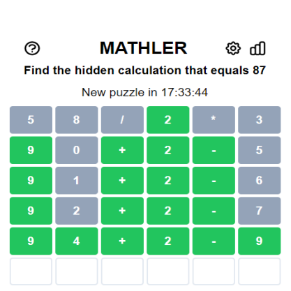 Mathler Game Mathle - Play Mathle On Foodle