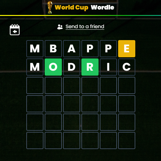 World Cup Wordle ⚽ Soccer Guessing Game - Vertical Wordle